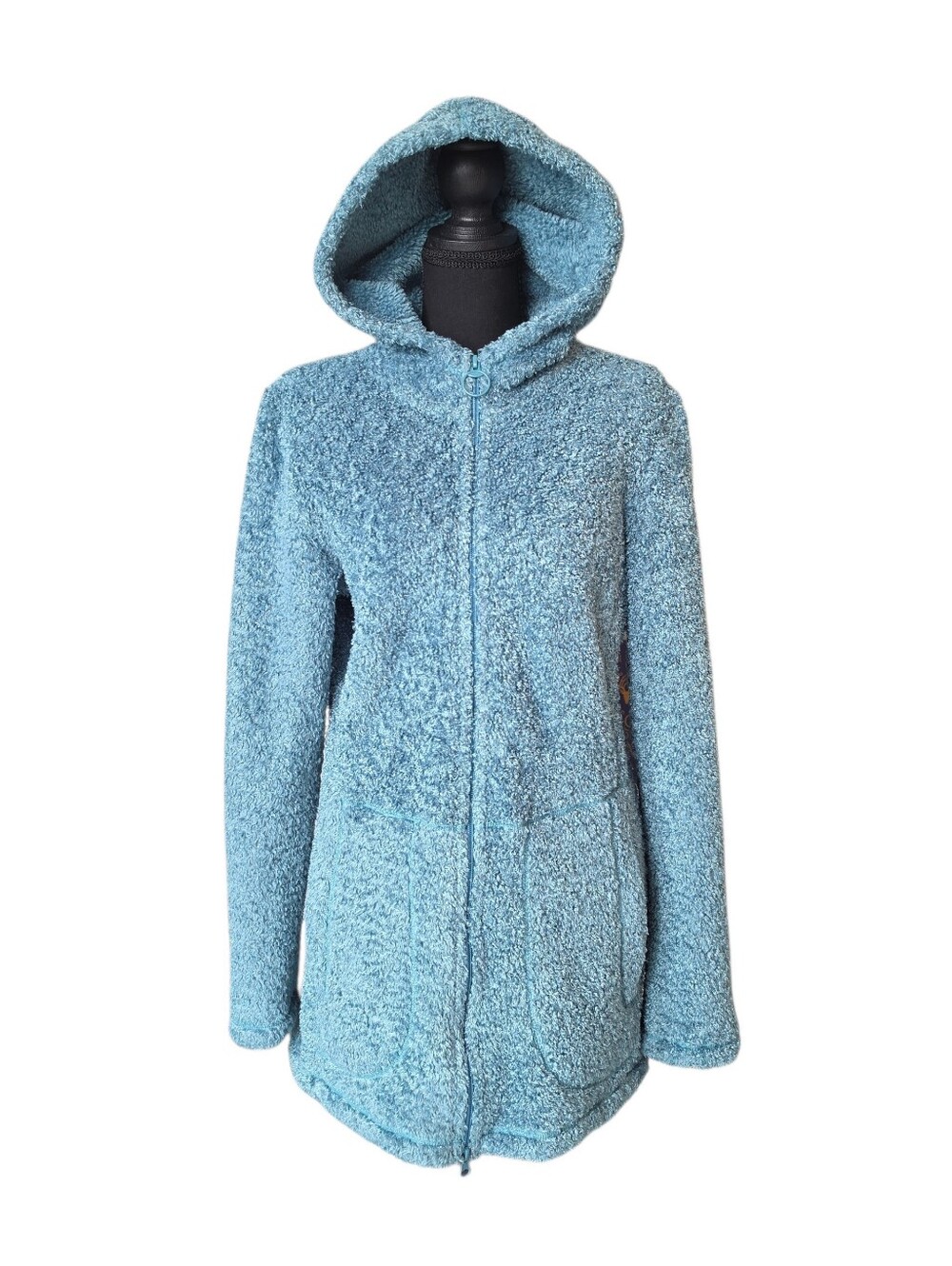 Athleta Full Zip Hooded Cozy Teddy Sherpa Fleece Jacket Size Large